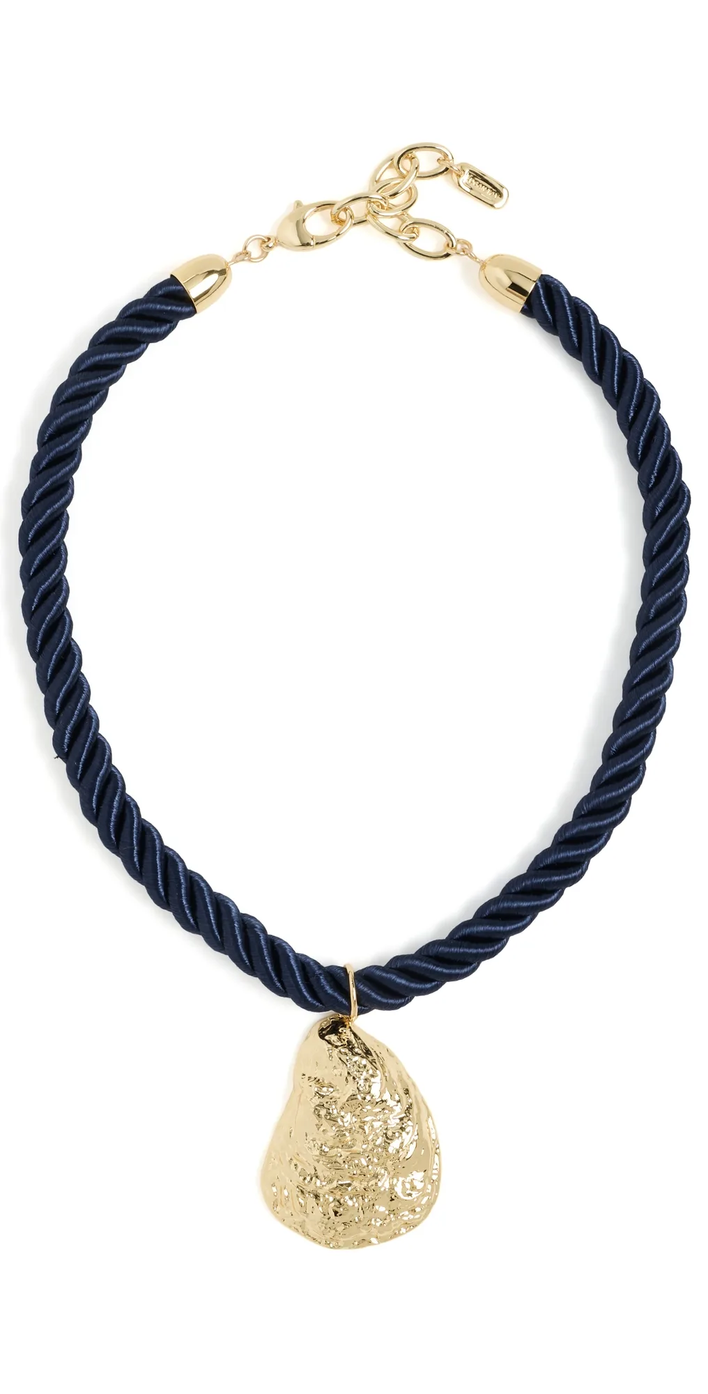 Navy Rope Oyster Shell Necklace by Logan Tay