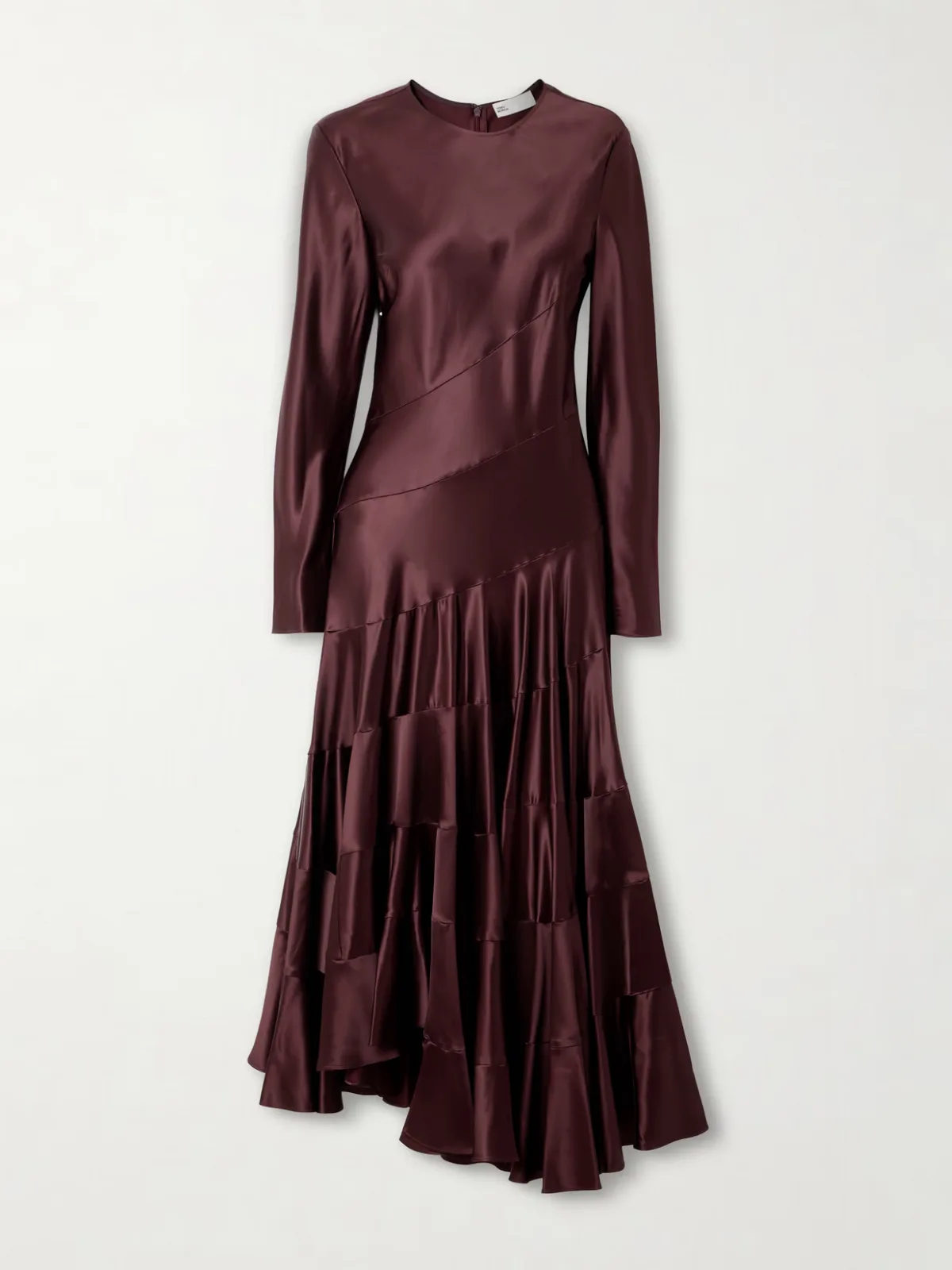 - Asymmetric Satin Midi Dress -