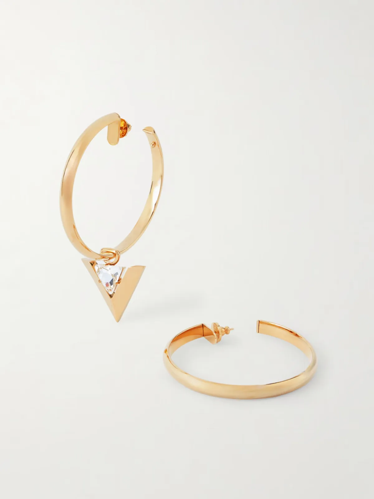 - Gold-tone Crystal Hoop Earrings -