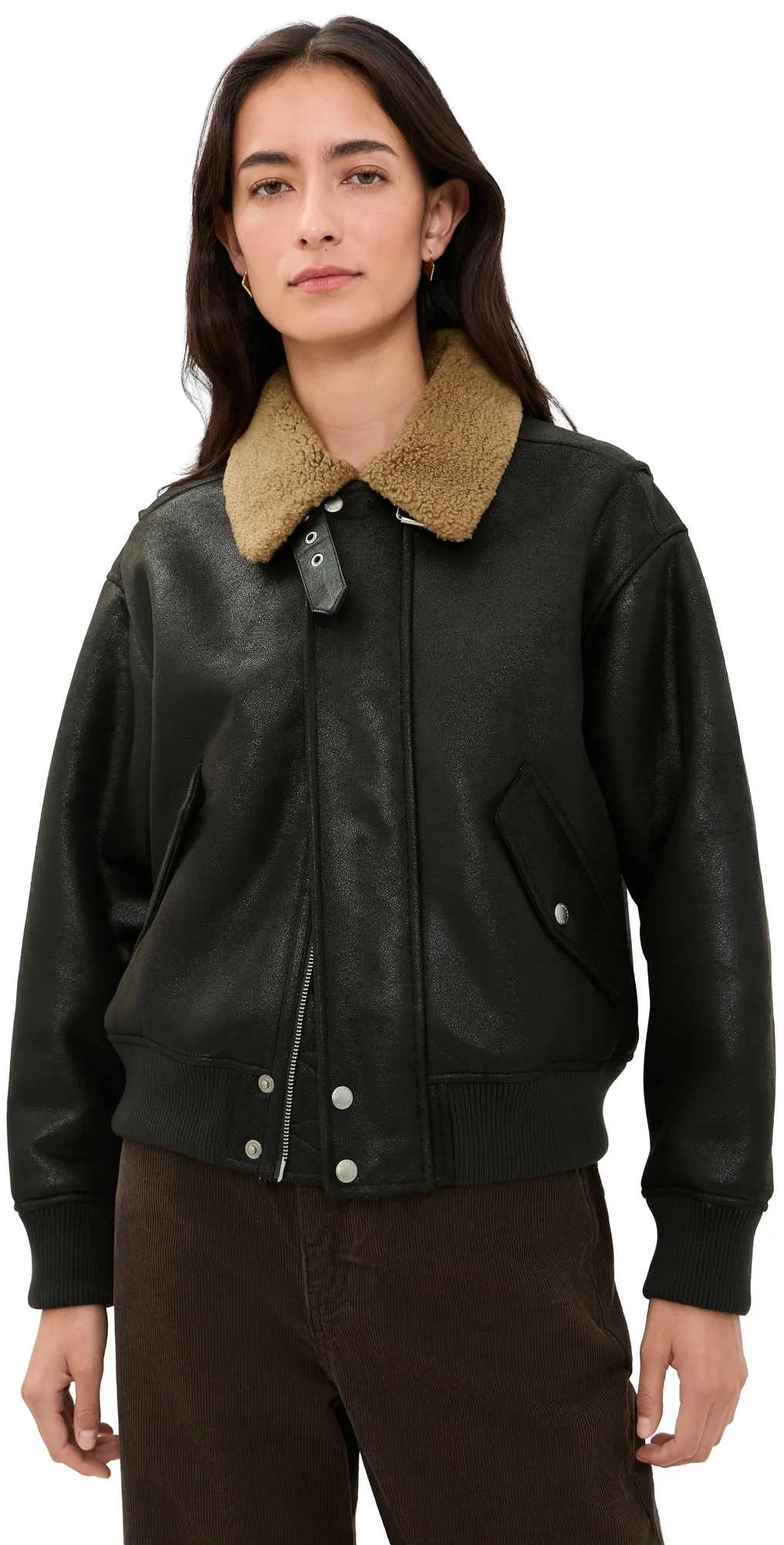 Aviator Faux Suede Jacket