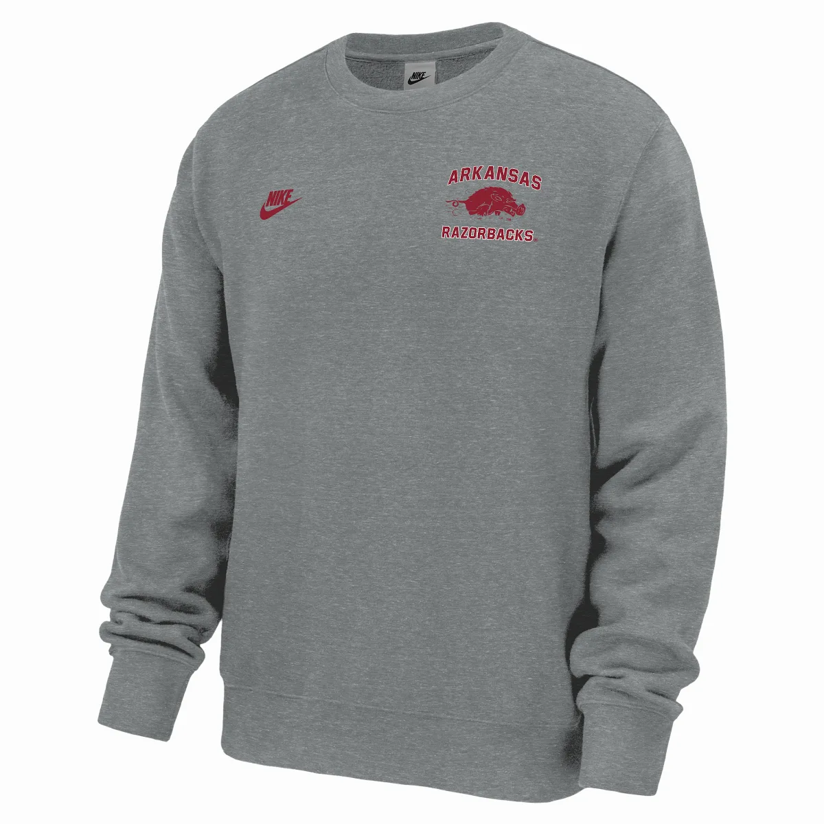 Arkansas Razorbacks Club Football Fleece Crew-Neck Sweatshirt
