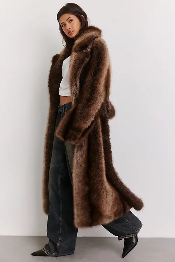 Cersei Longline Faux Fur Jacket