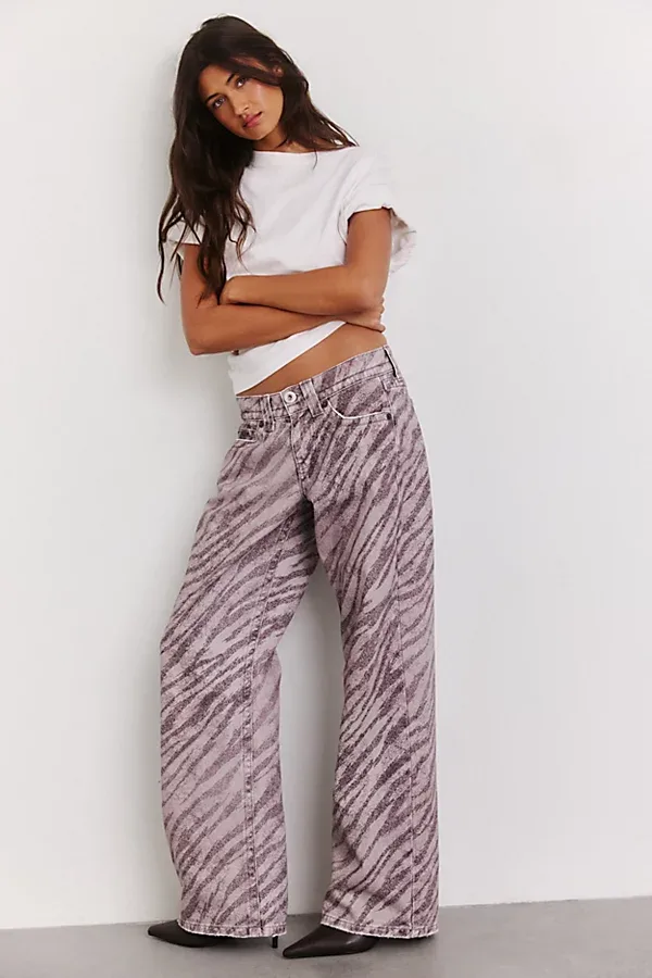 Kayla Printed Low-Rise Jeans