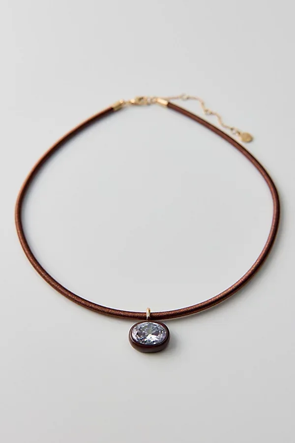 Lindsey Chocolate Brown Crystal Collar Necklace by BaubleBar