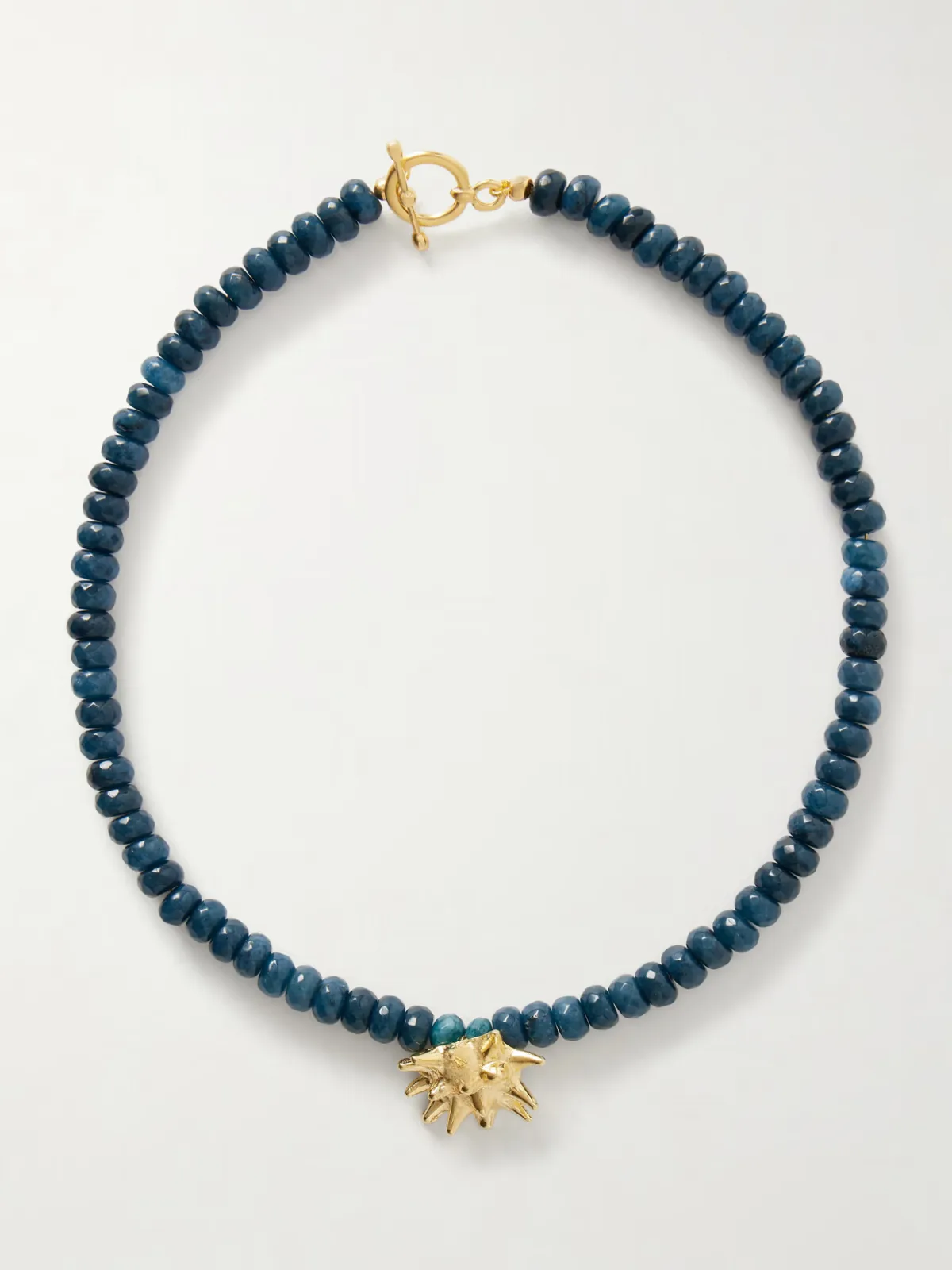 - Sea Urchin Gold-tone Jade Necklace -