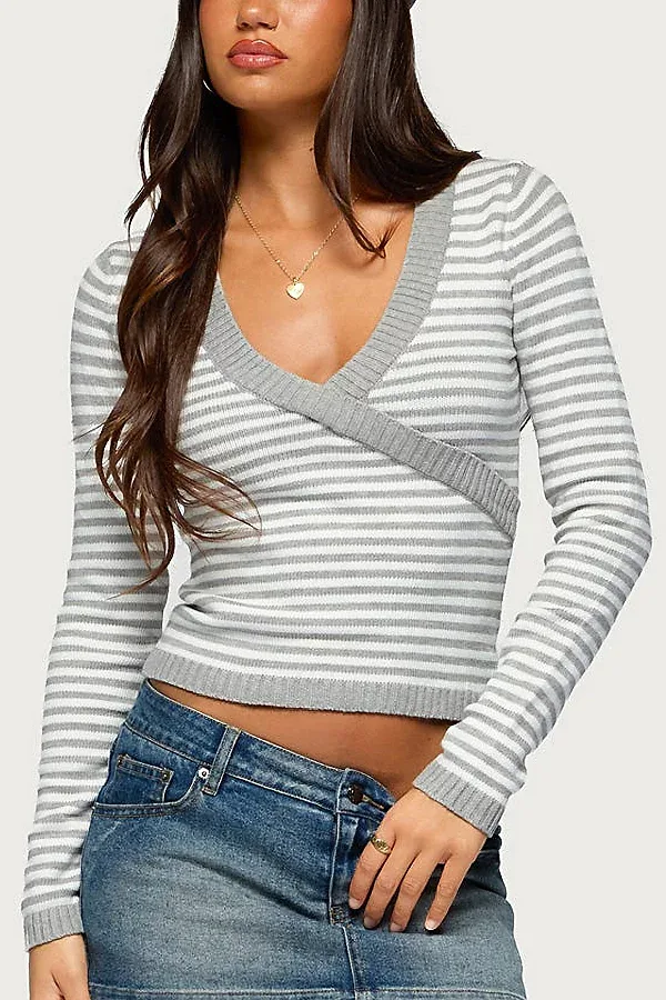 Emmalee Long Sleeve Striped Knit Top