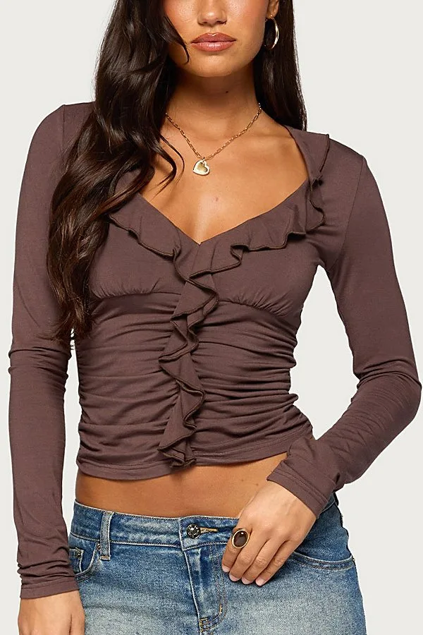 Dania Ruffled Long Sleeve Top