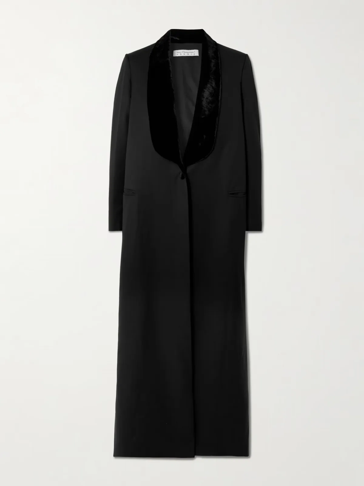 - Joud Crushed Velvet-trimmed Wool-blend Twill Coat -