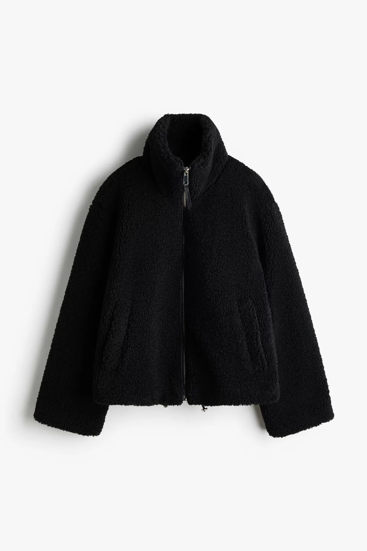 Drawstring-Detail Teddy Fleece Jacket