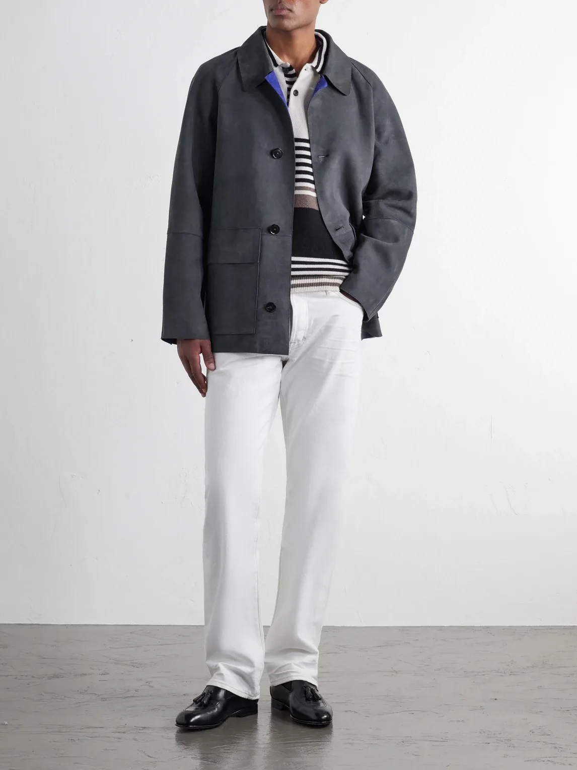Oversized Bonded-Suede Jacket