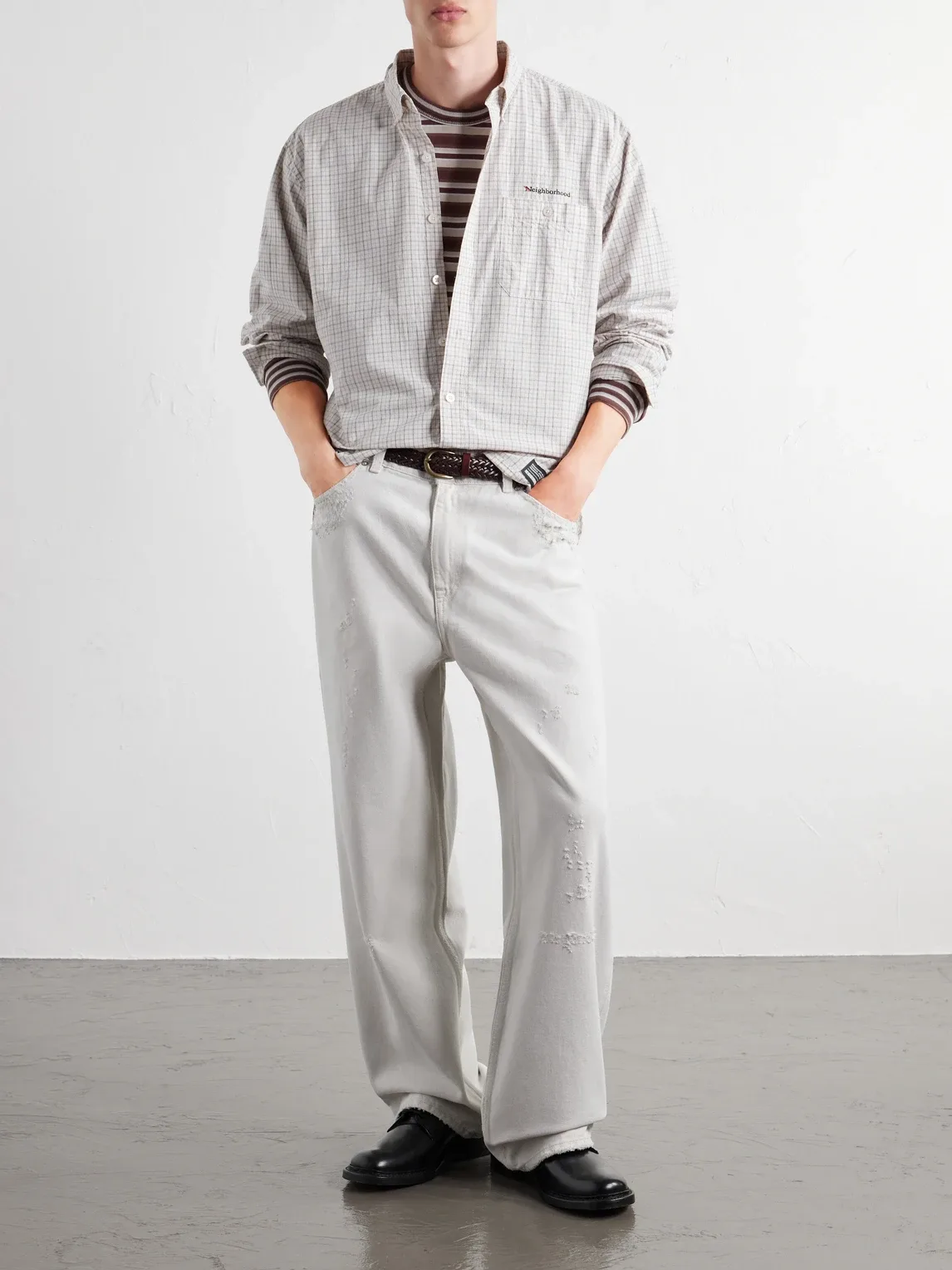Logo-Embroidered Checked Cotton-Poplin Shirt