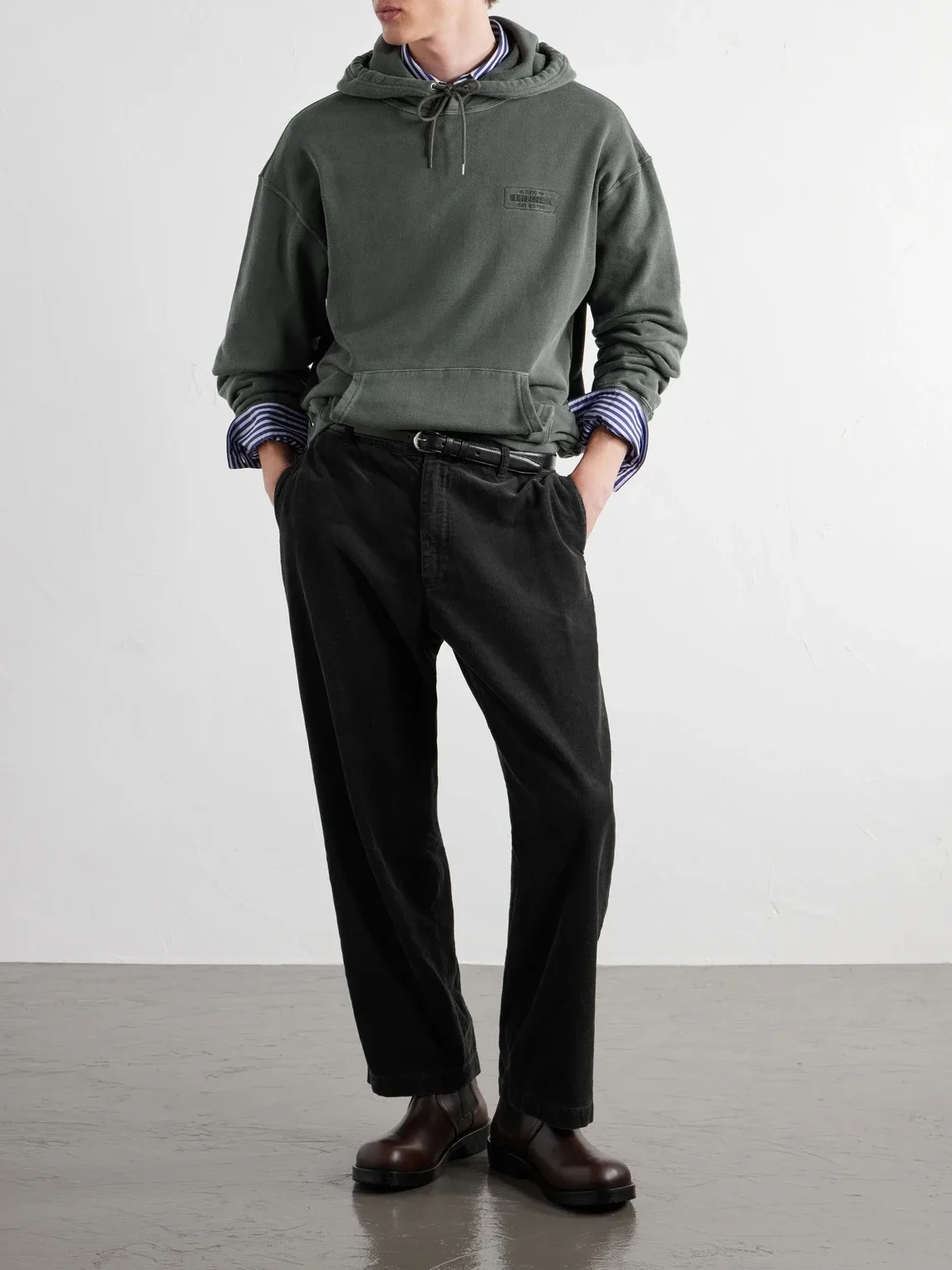 Logo-Embroidered Garment-Dyed Cotton-Jersey Hoodie