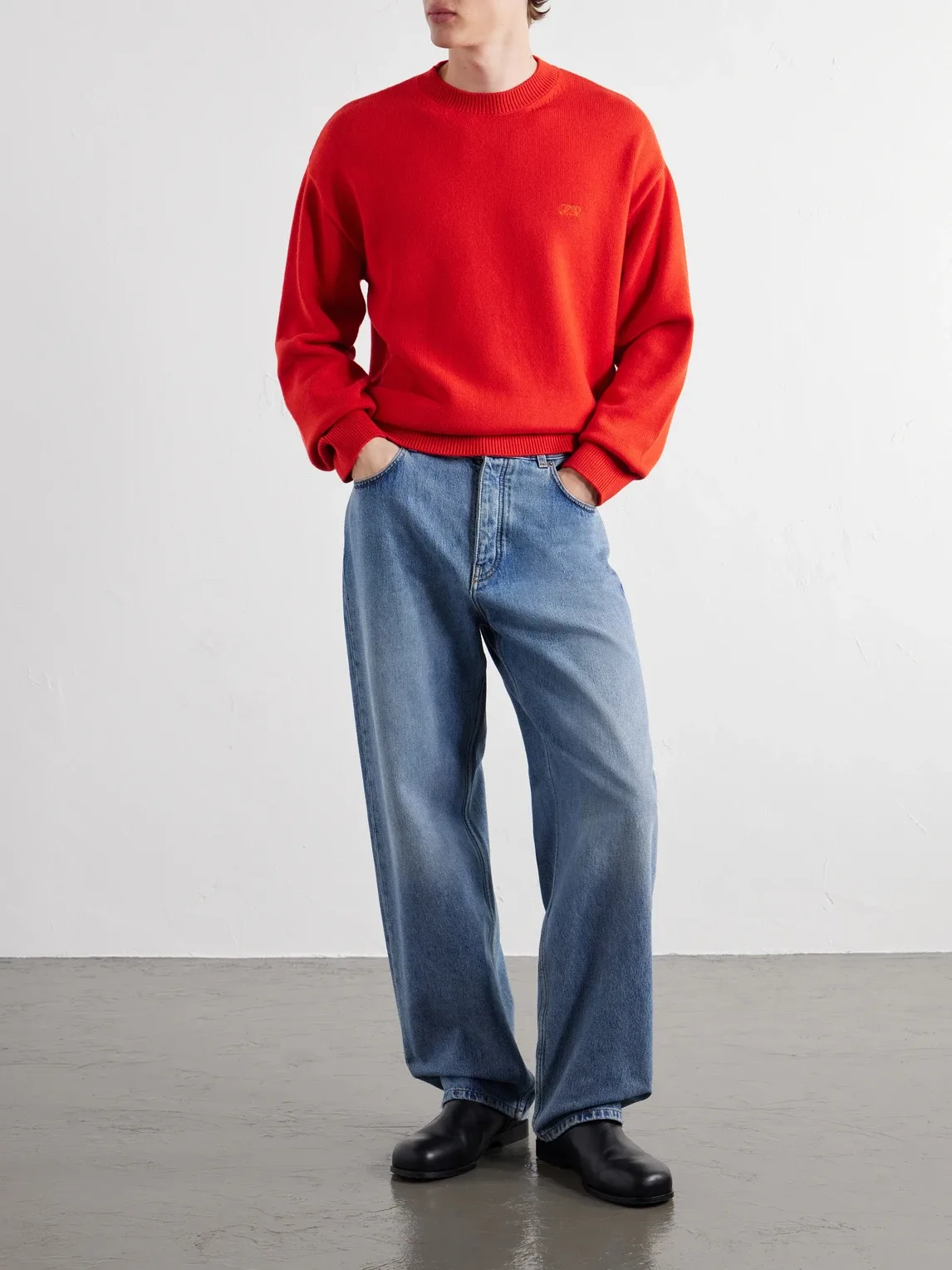 Anagram-Embroidered Cashmere-Blend Sweater