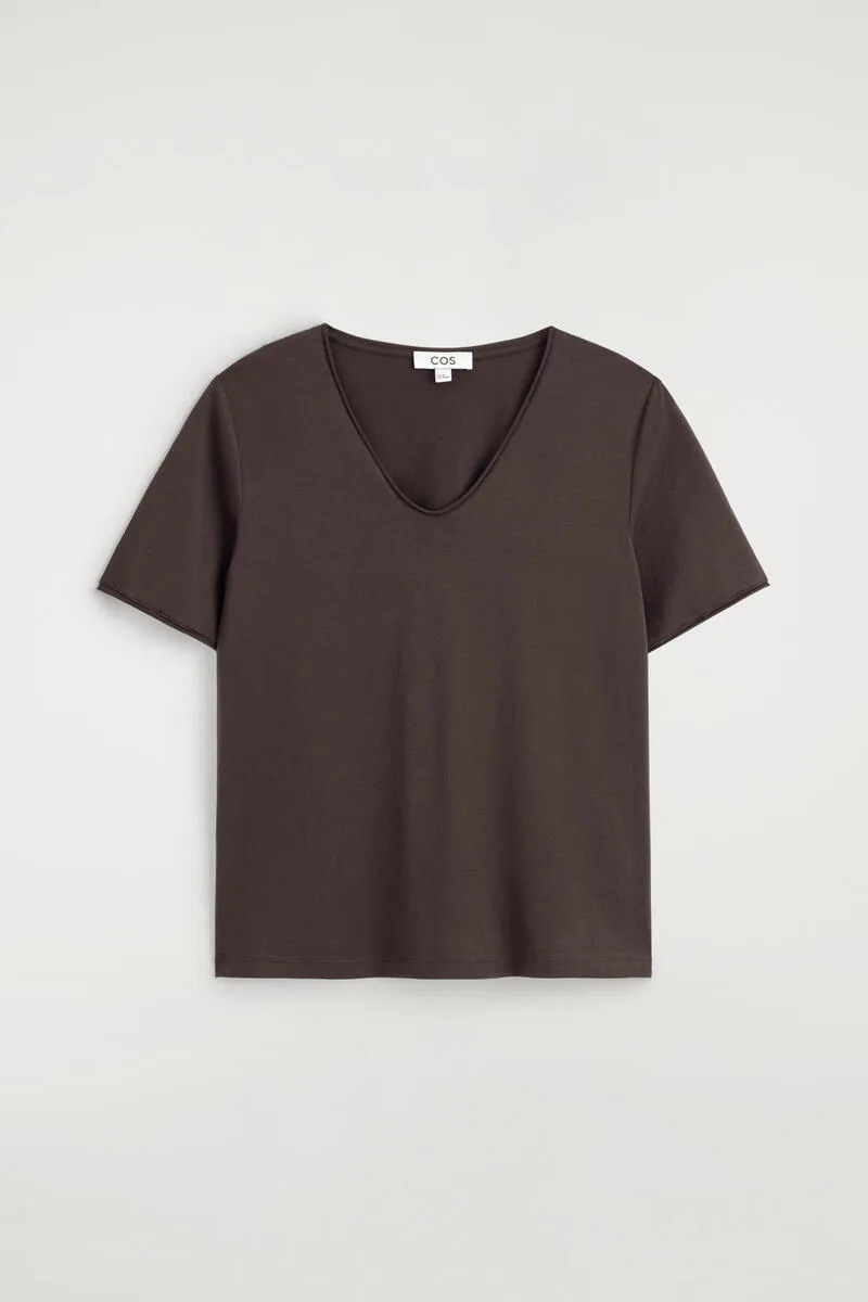 U-Neck Lightweight Cotton T-Shirt