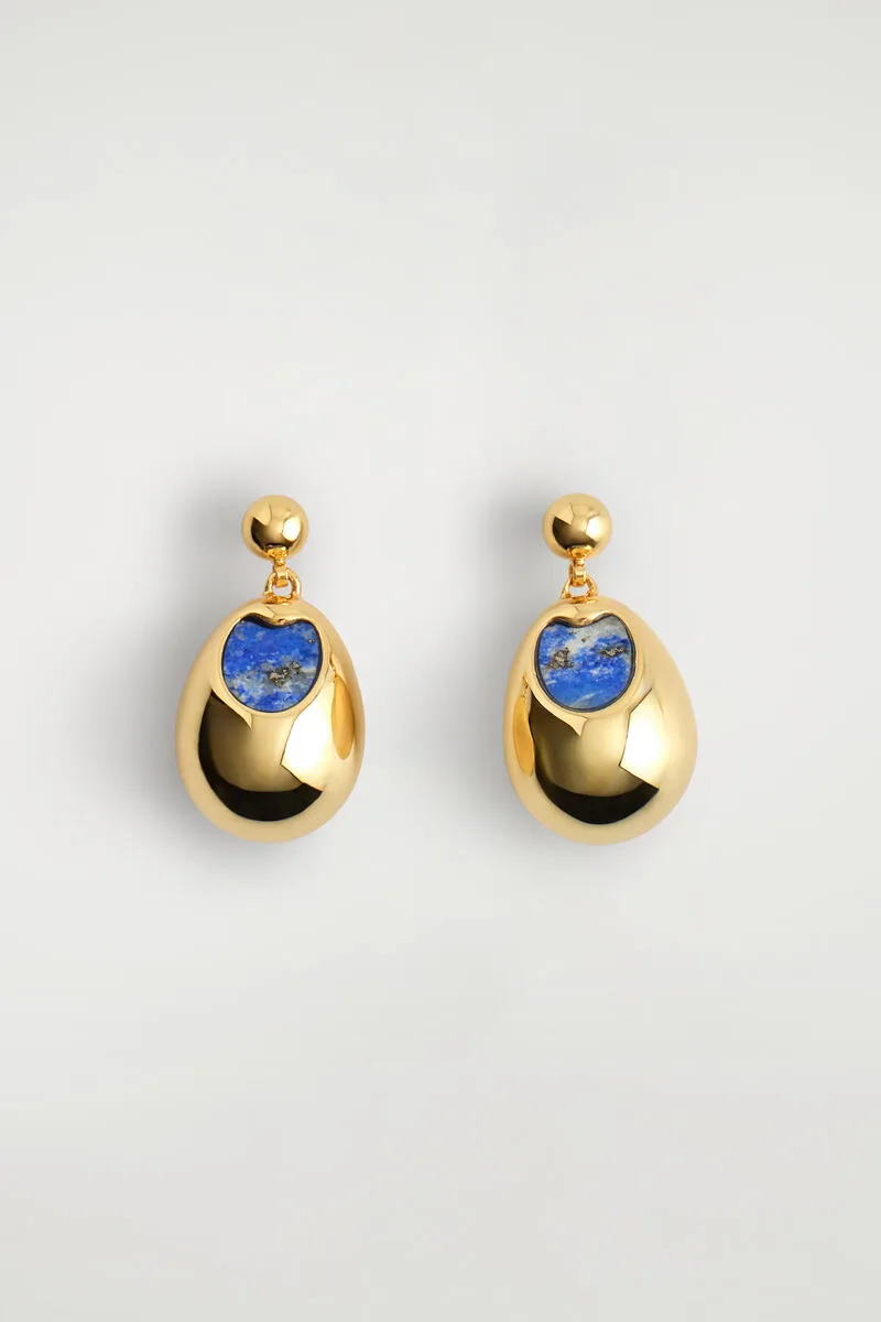 Lapis Lazuli Drop Earrings by COS