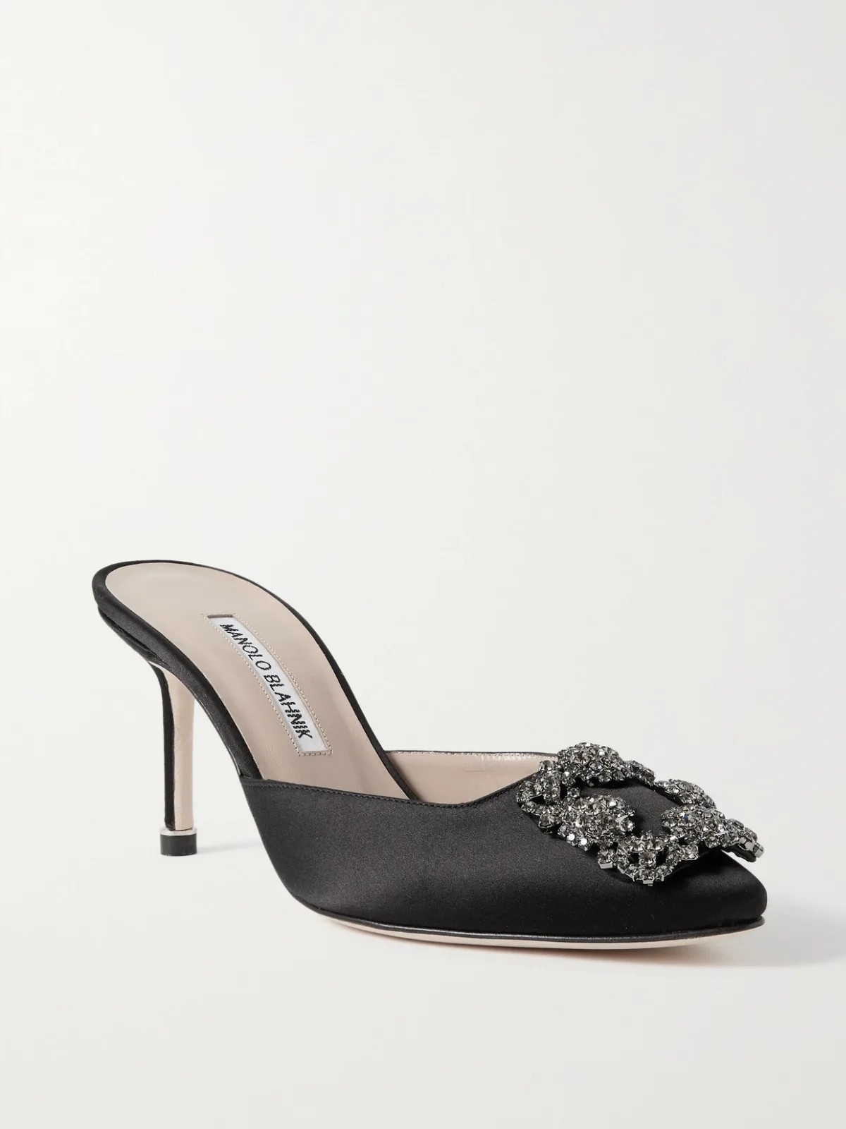 - Hangisimu 70 Embellished Satin Mules -