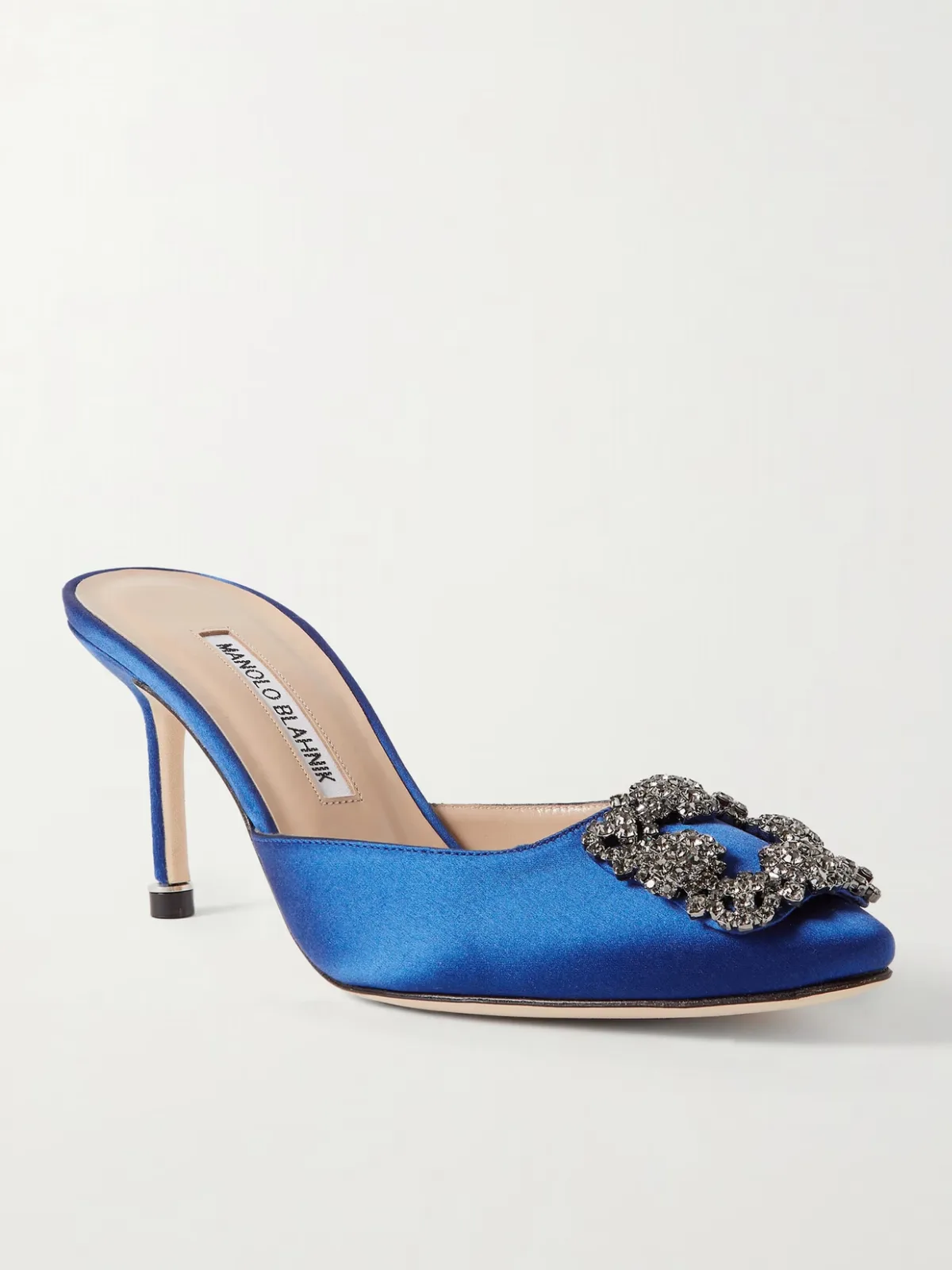 - Hangisimu 70 Embellished Satin Mules -