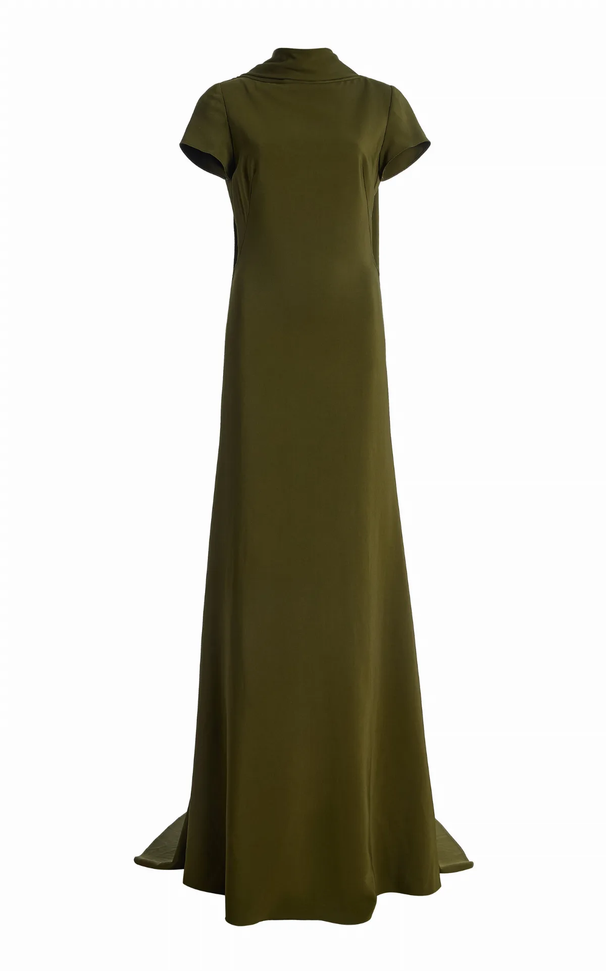 Cape-Detailed Cady Gown