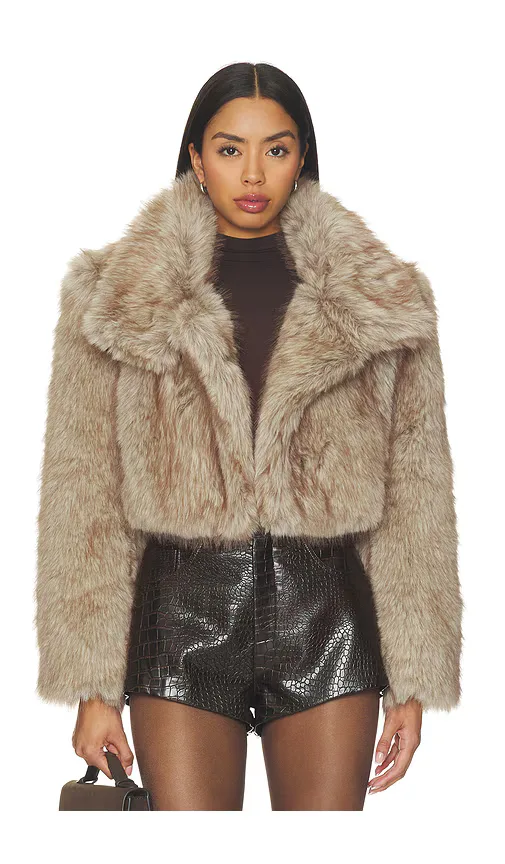 Cropped Faux Fur Jacket