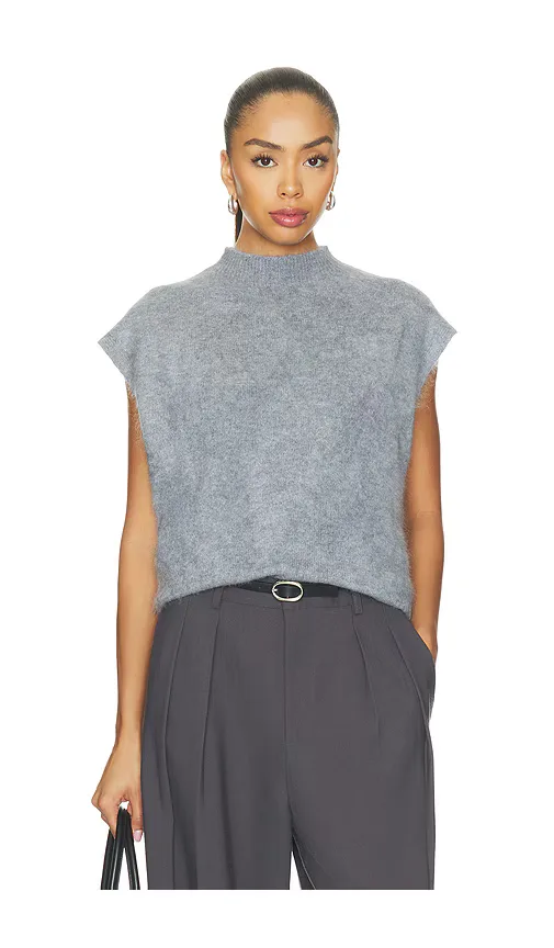 Jada Brushed Cashmere Mock-Neck Vest Top
