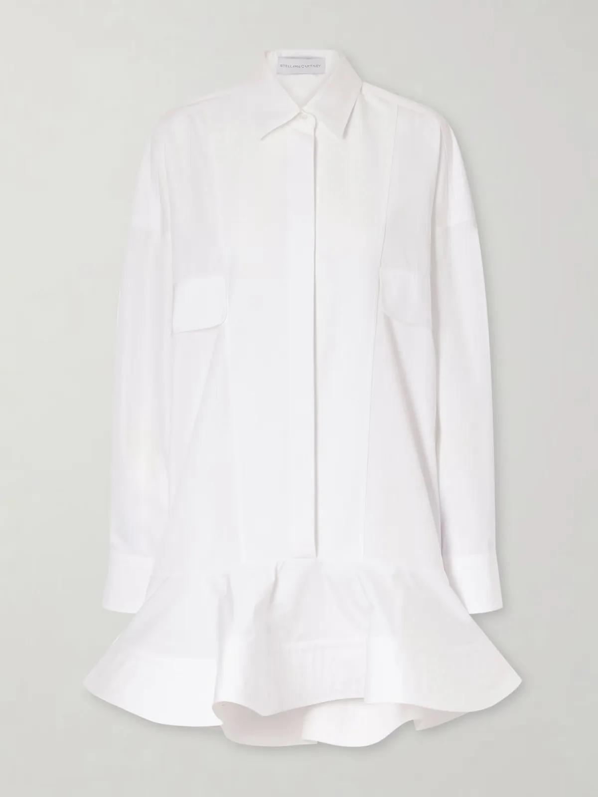 - Piqué-trimmed Cotton-poplin Mini Dress -