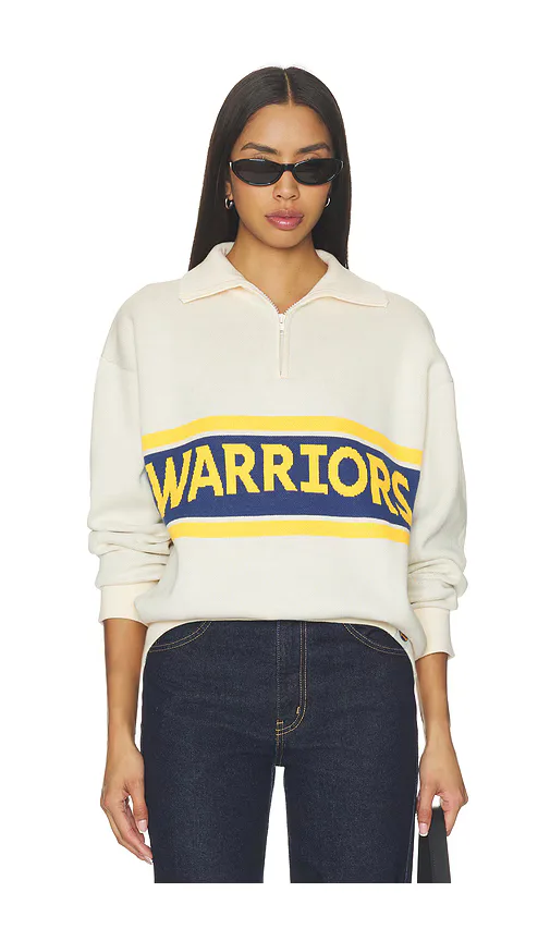 Golden State Warriors Team Stripe Quarter Zip Sweater