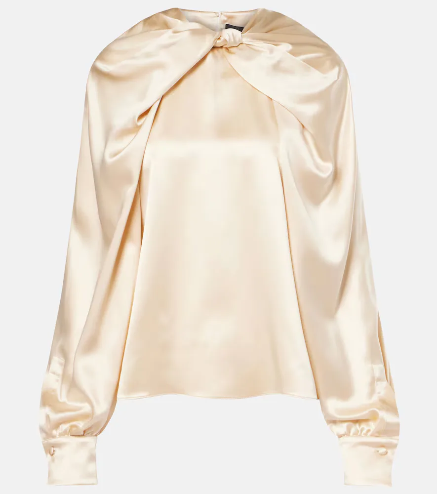 Key Torchon Silk Satin Blouse