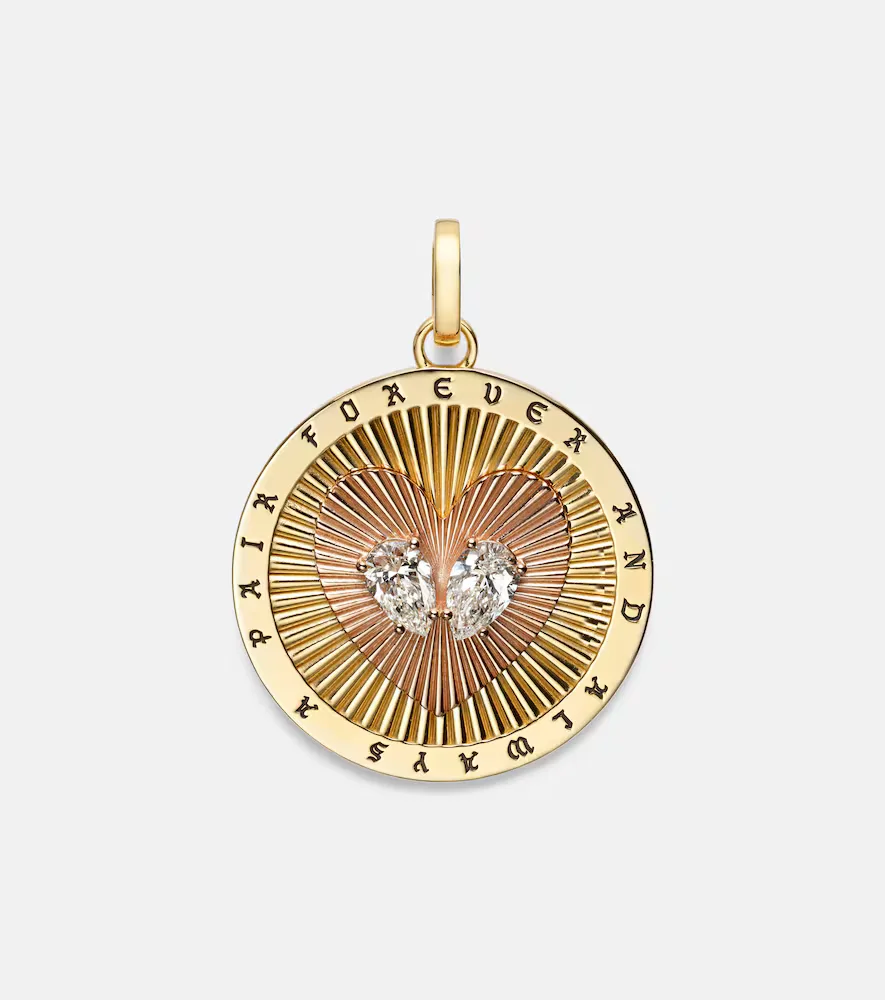 FoundRae True Love Forever a Pair 18kt Gold Pendant with Diamonds by Foundrae