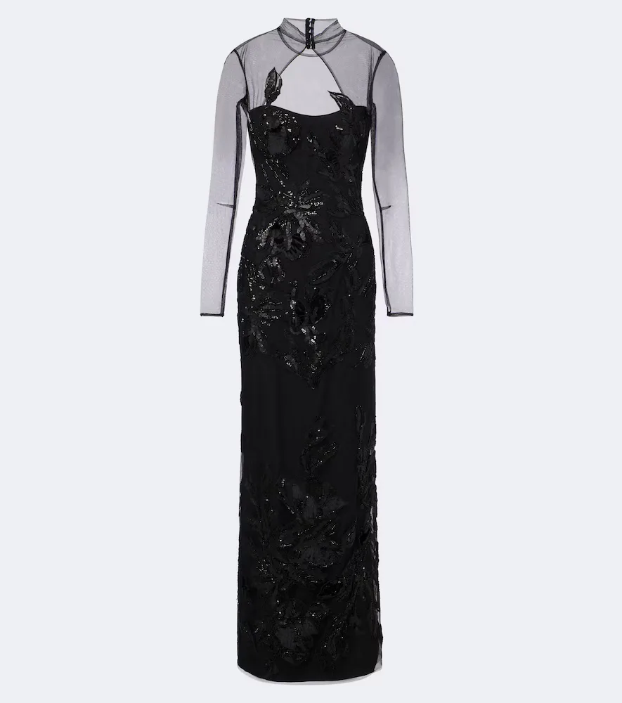 Syndia Embellished Tulle Gown