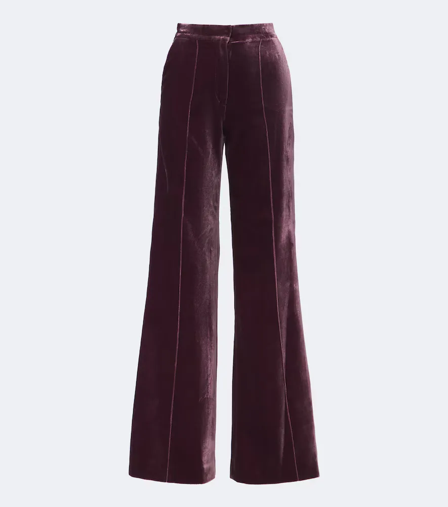 Velvet Wide-Leg Pants