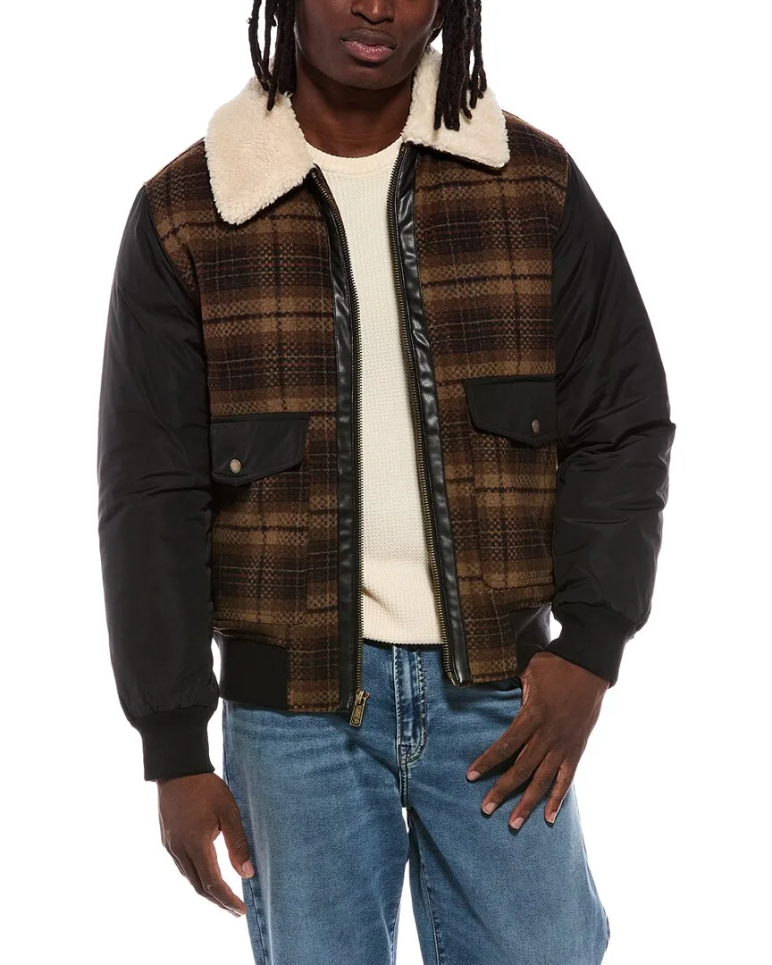 Mixed Media Wool-Blend Jacket