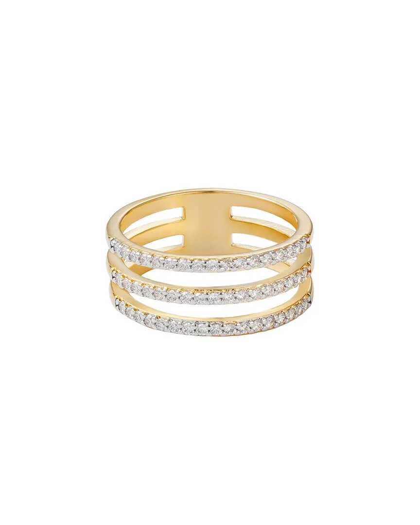 14K Plated Cz Triple Band Ring