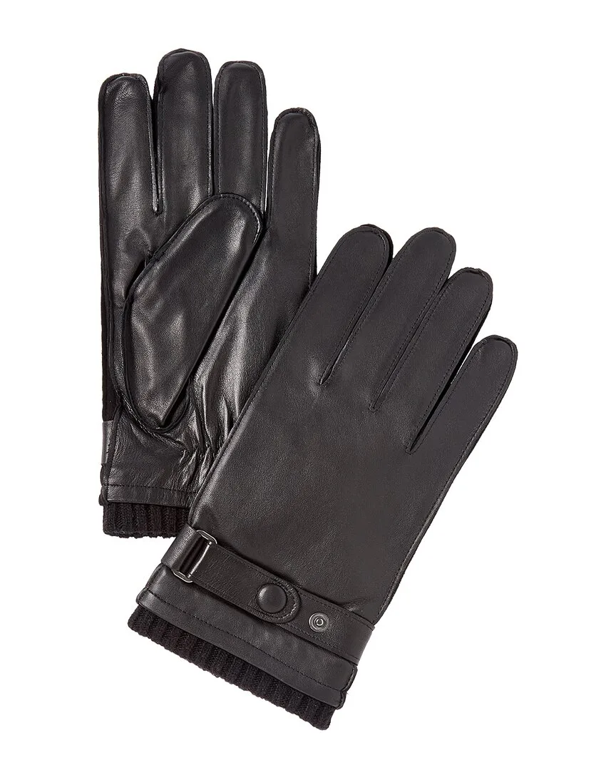 Wool-Trim Leather Gloves