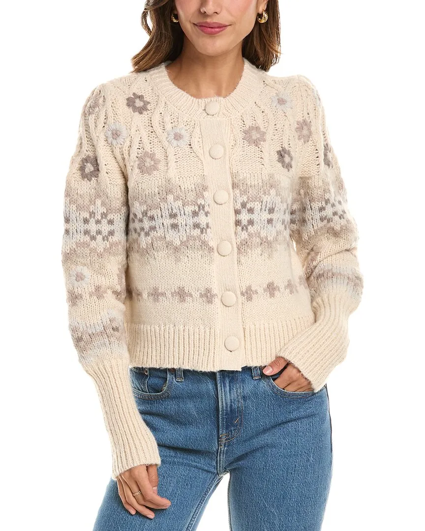 Embroidered Cable Cardigan