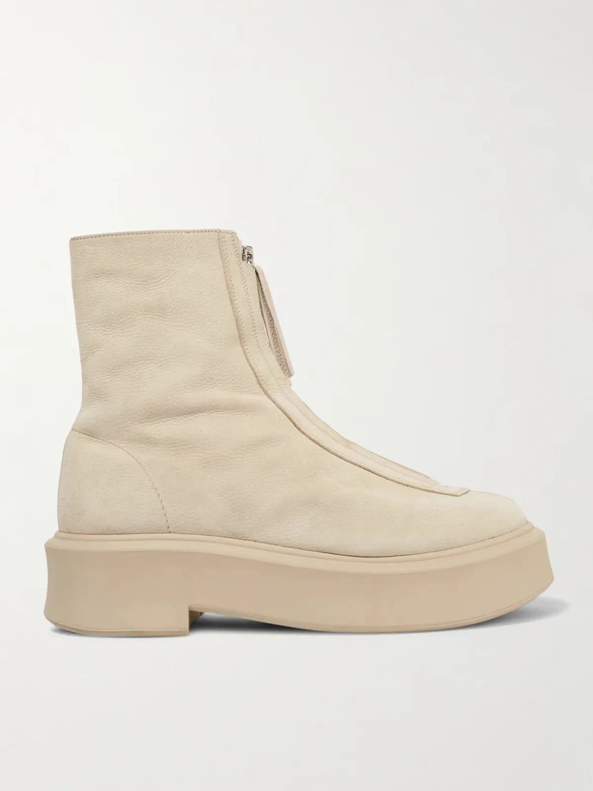 - Textured-nubuck Platform Ankle Boots -