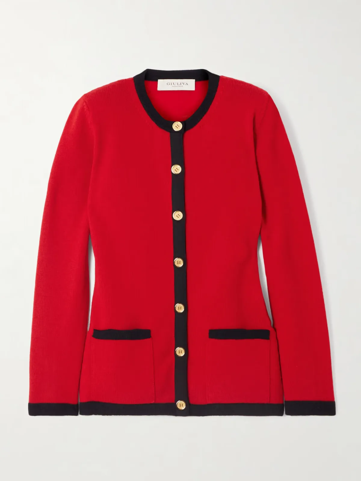 - The Eugenia Two-tone Merino Wool Cardigan -