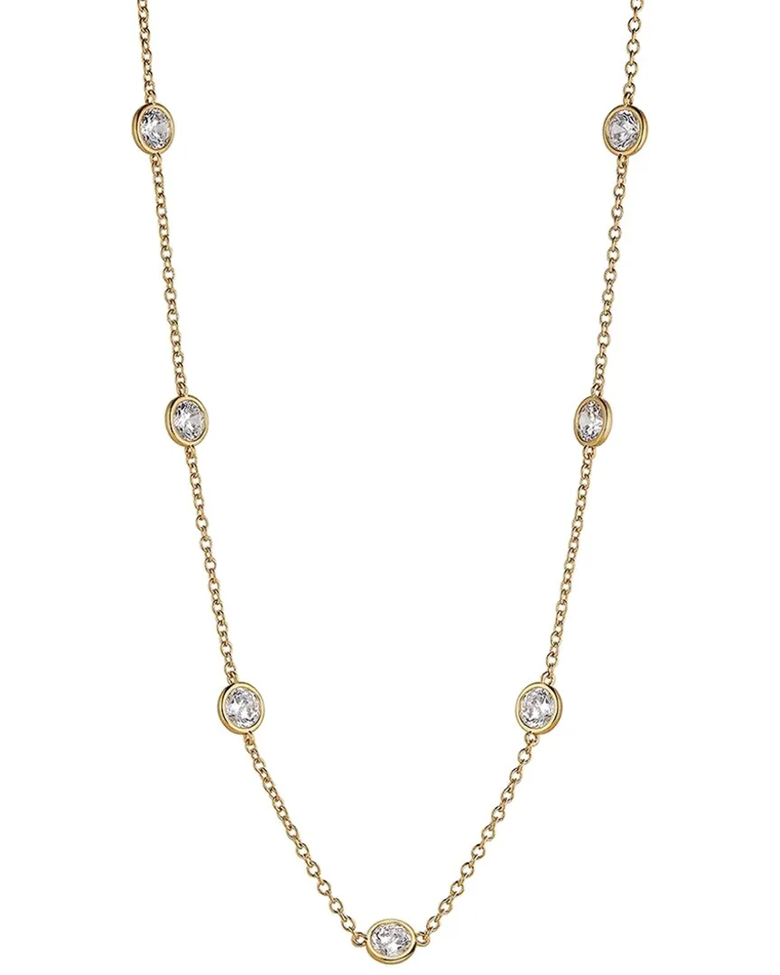 18K Over Silver 2.25 ct. tw. Cz Station Necklace