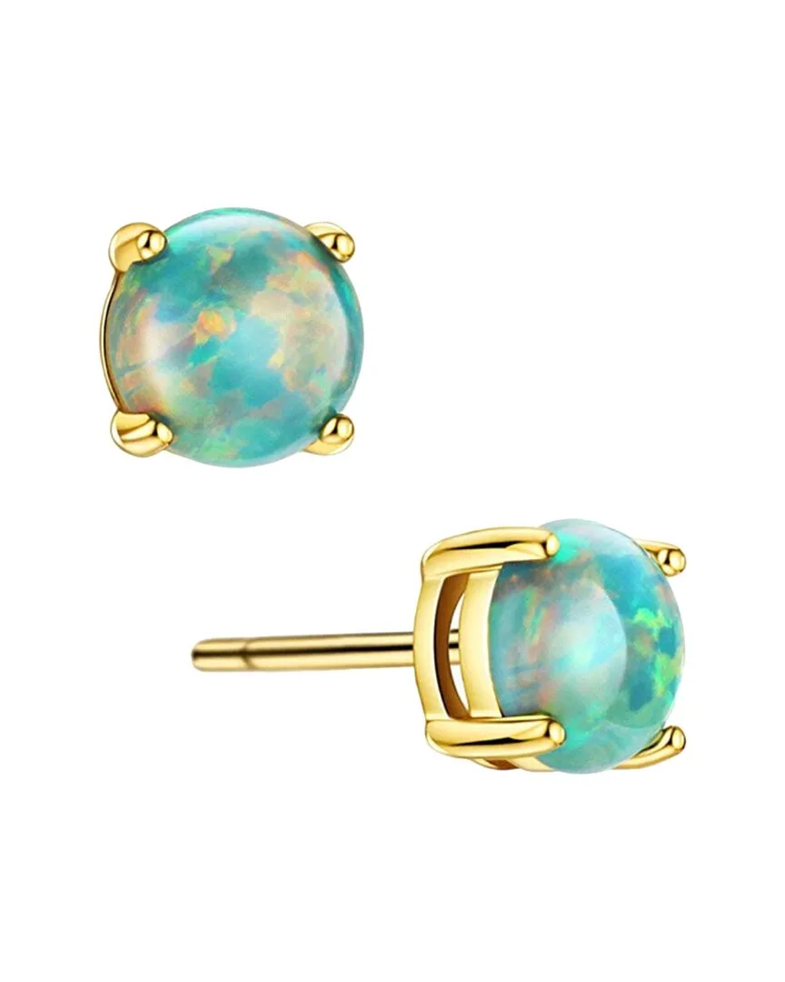 18K Plated 1.50 ct. tw. Opal Studs by Liv Oliver