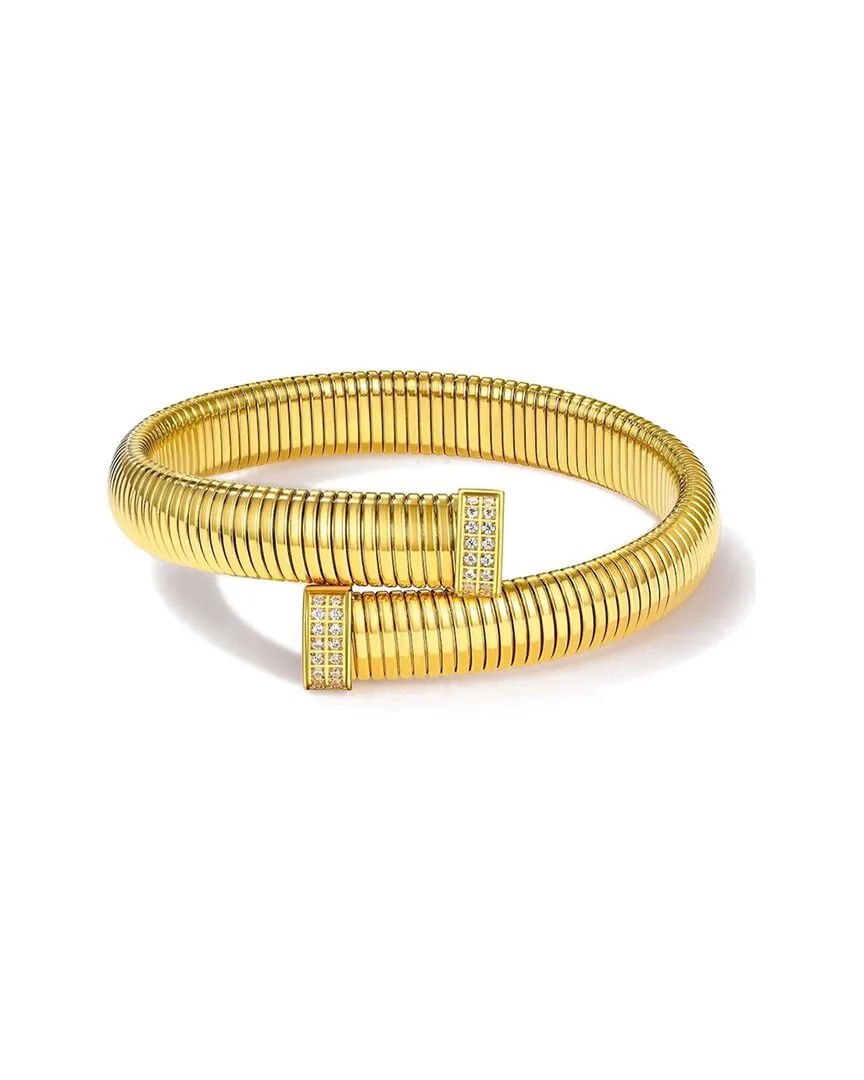 18K Cz Wrap Bangle Bracelet by Liv Oliver