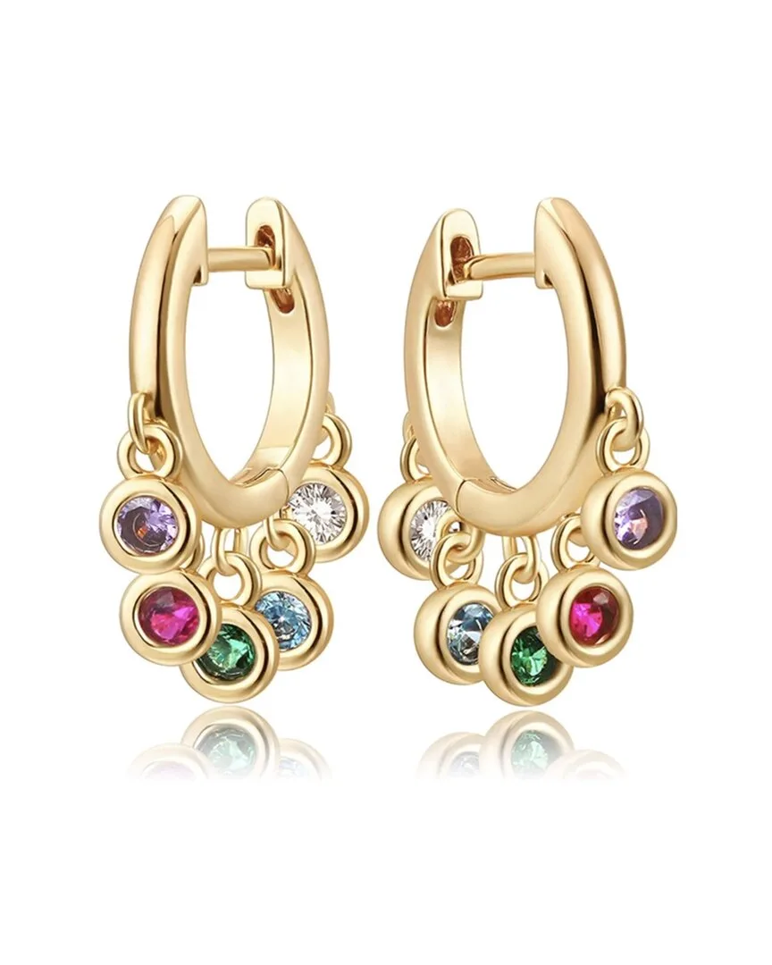 18K Plated Quartz Cz Huggie Hoops by Liv Oliver