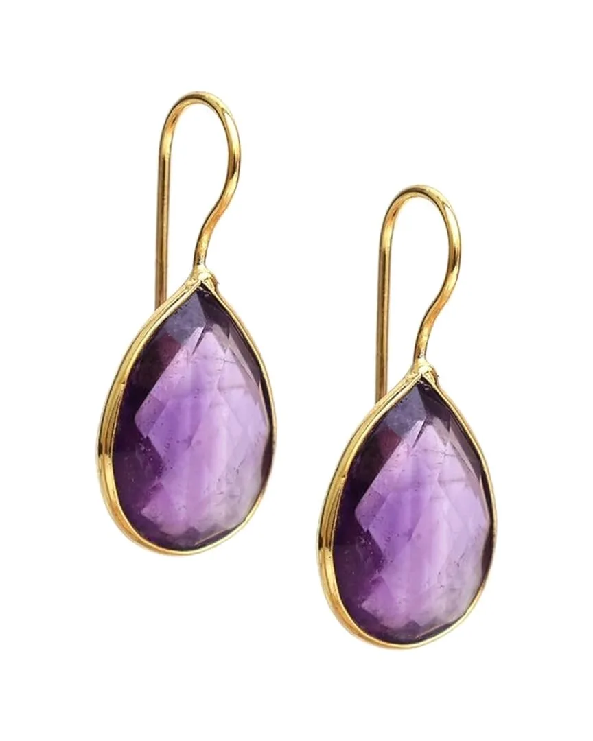 18K Plated 25.00 ct. tw. Amethyst Earrings