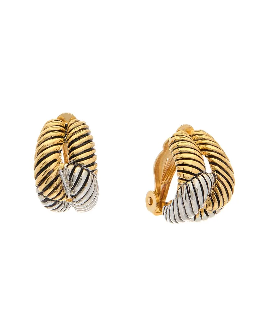 18K Plated Pearl Clip Earrings by Juvell