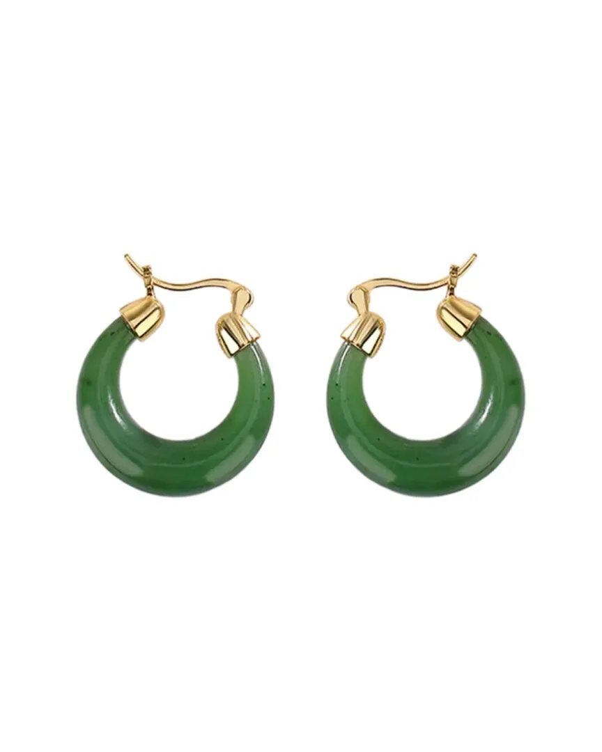 18K Plated Jade Earrings by Liv Oliver