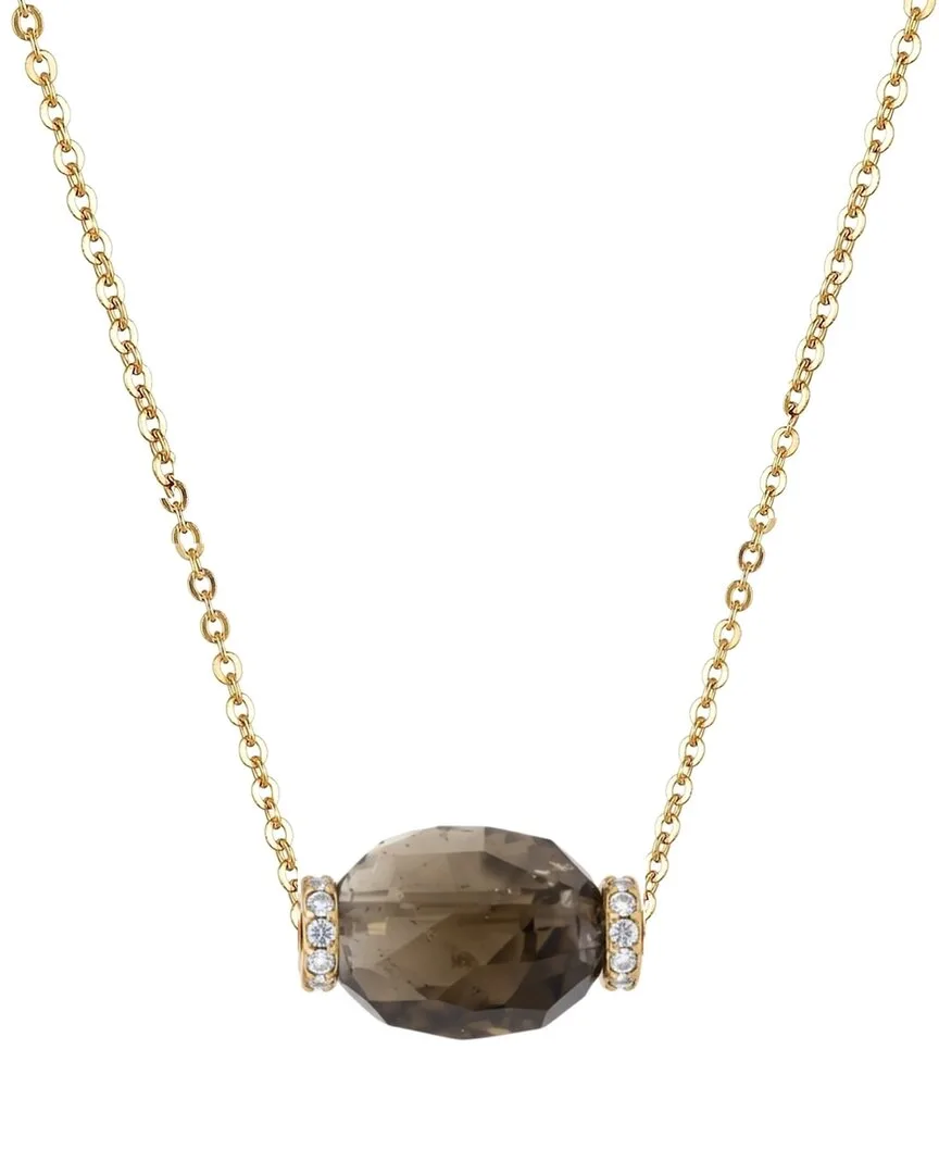 18K Plated 22.20 ct. tw. Smokey Quartz Necklace by Liv Oliver