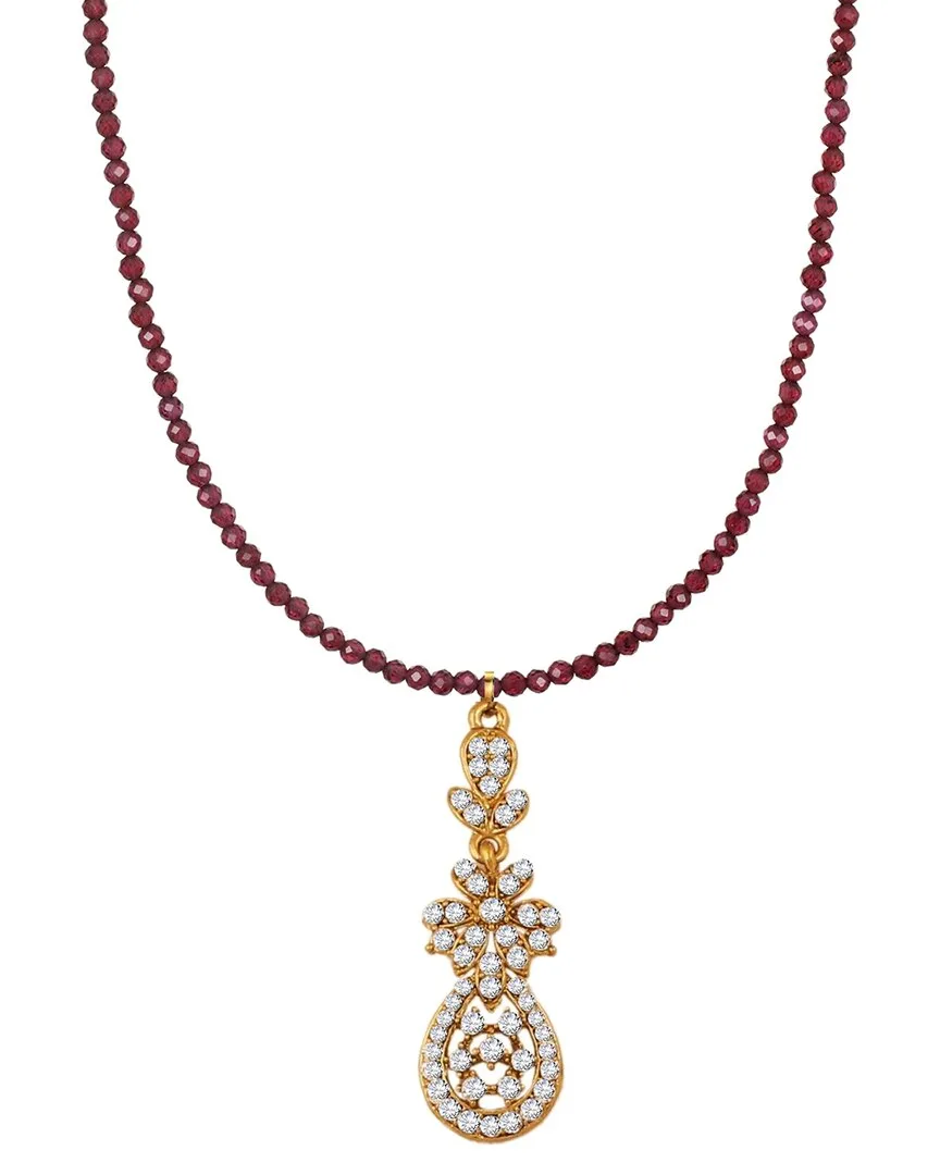 18K Plated 0.40 ct. tw. Garnet Necklace by Liv Oliver