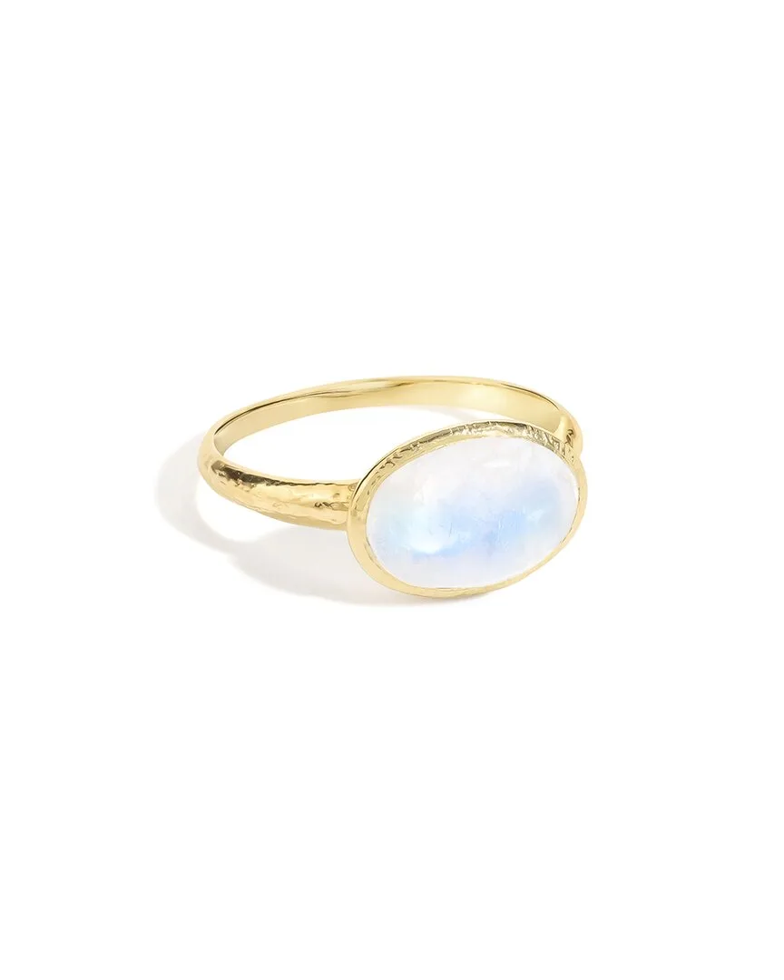 14K Over Silver 3.30 ct. tw. Moonstone Solitaire Ring by Tiramisu