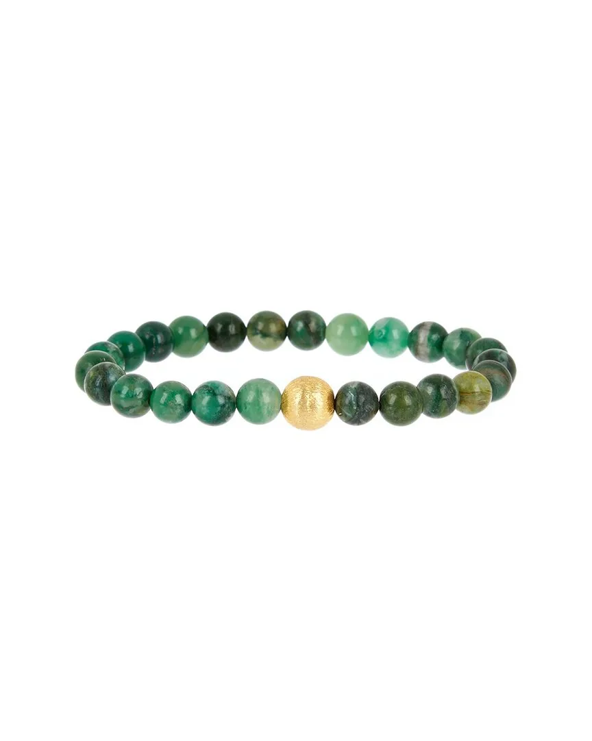 18K Plated 28.70 ct. tw. Jade Bracelet by Liv Oliver