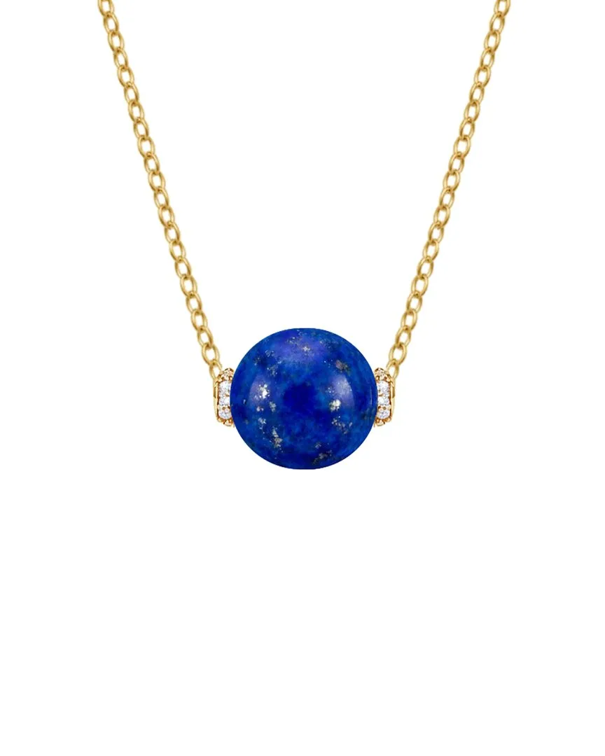 18K Plated 12.50 ct. tw. Lapis Cz Necklace by Liv Oliver