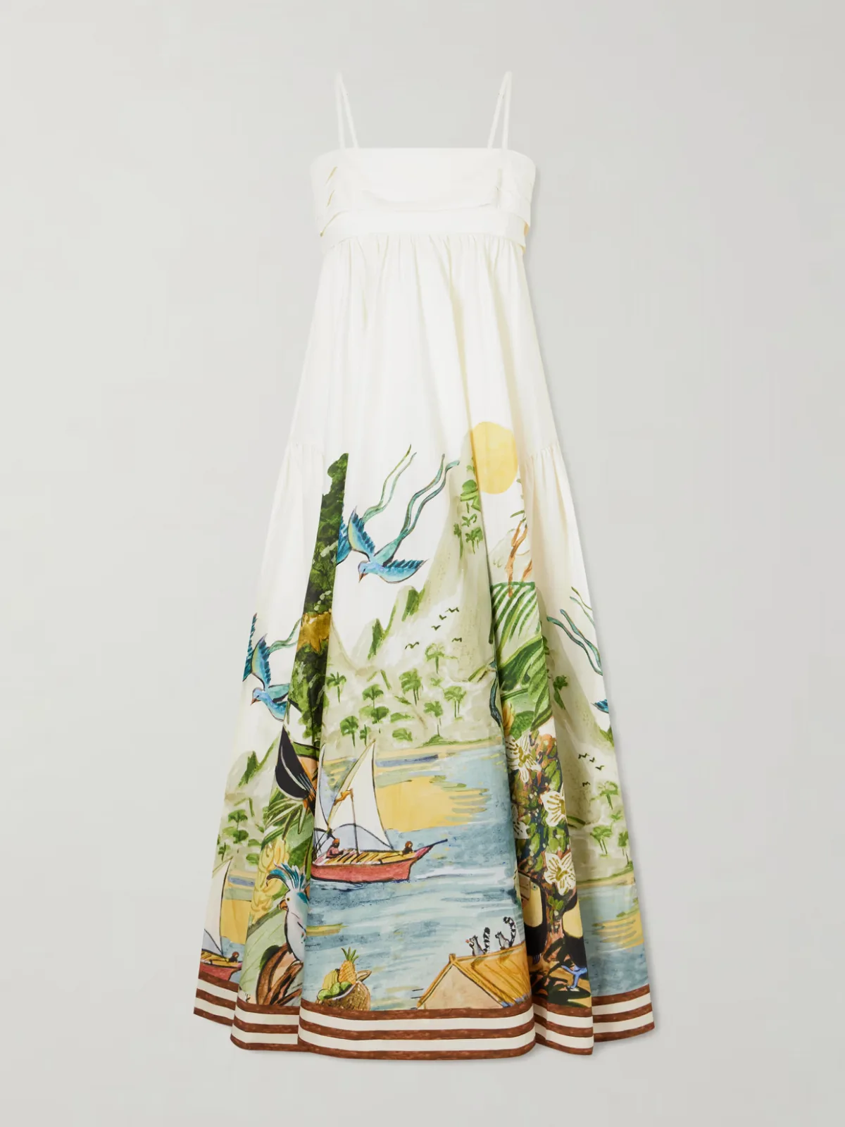 - Printed Organic Cotton Midi Dress -