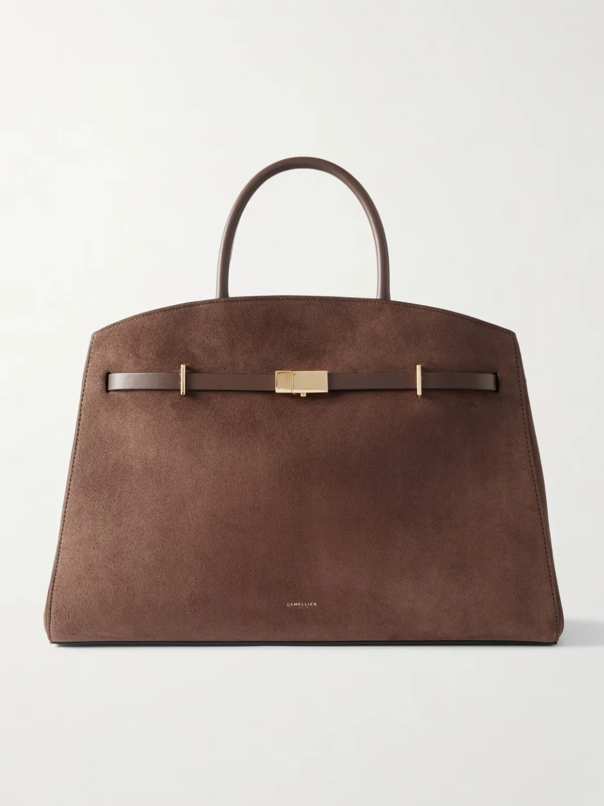 - The Hudson Leather-trimmed Suede Tote -